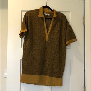 Zara short sleeve transparent crochet top